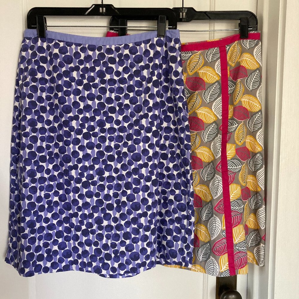 Bundle of 2 Boden cotton skirts, size 8